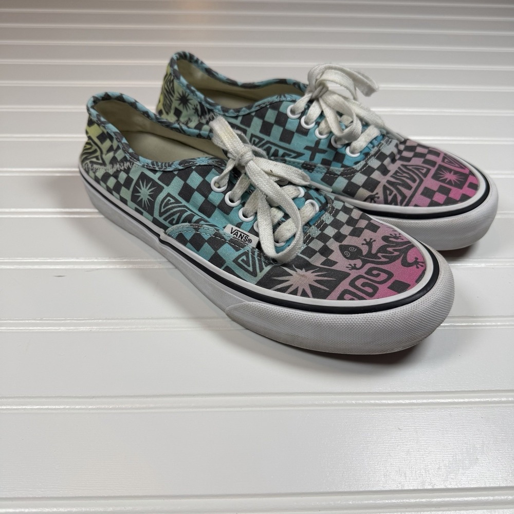 Vans Authentic Gecko Checkerboard Shoes Men's 8 Women's 9.5 FUC‎ See Photos